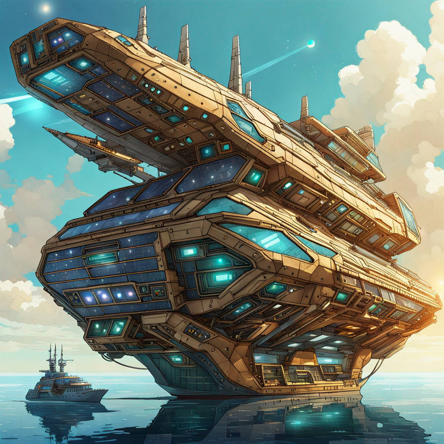 Solarpunk Mega Factory Solarpunk Mega Ship by rlac12 on DeviantArt