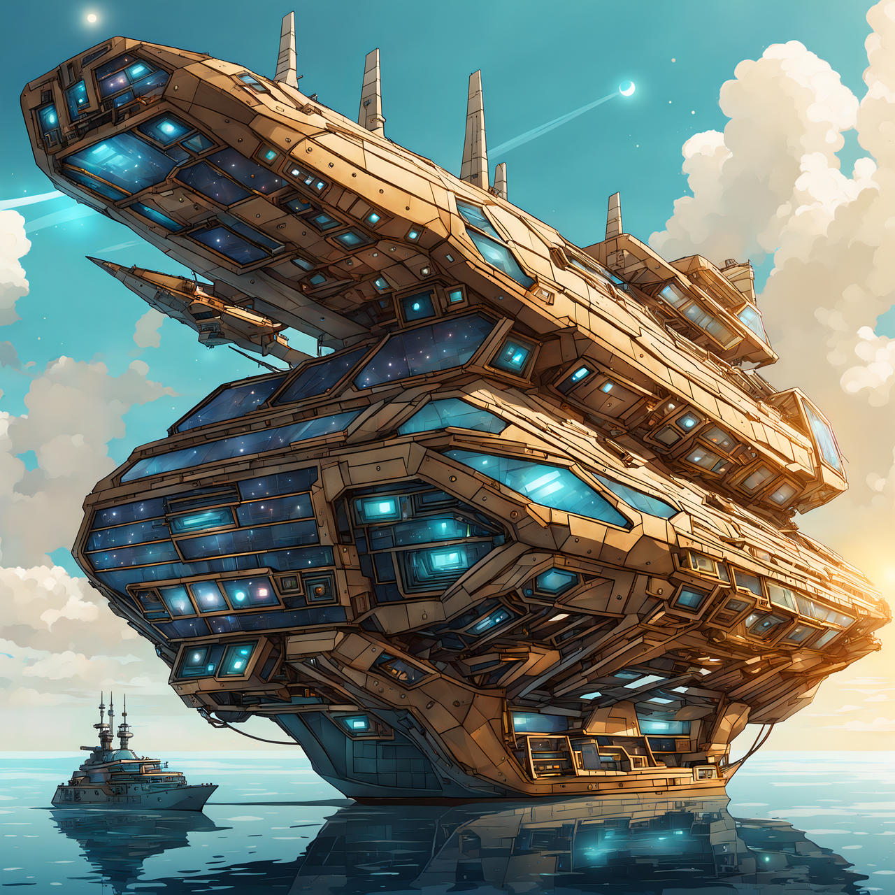 Solarpunk Mega Factory Solarpunk Mega Ship by rlac12 on DeviantArt