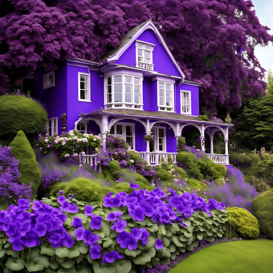 Cladding Violet House Beautiful Violet House And Garden by rlac12 on DeviantArt
