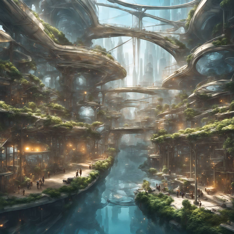 Beautiful Solarpunk City And Water Culture by rlac12 on DeviantArt