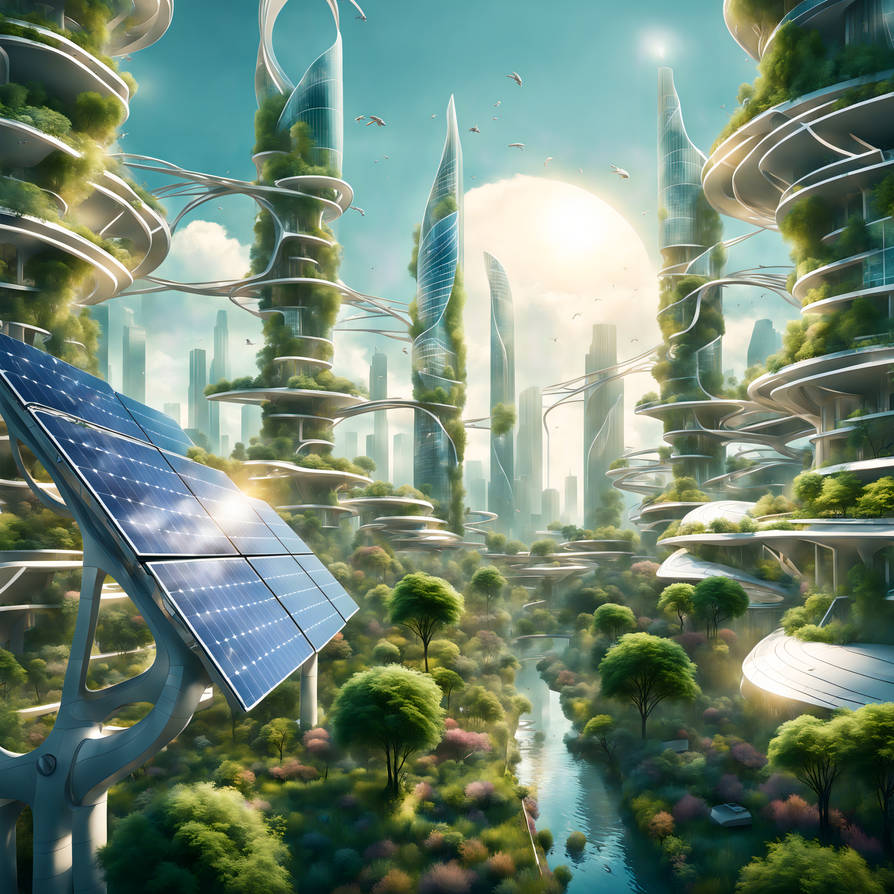 Solarpunk City: A Sustainable Future by rlac12 on DeviantArt