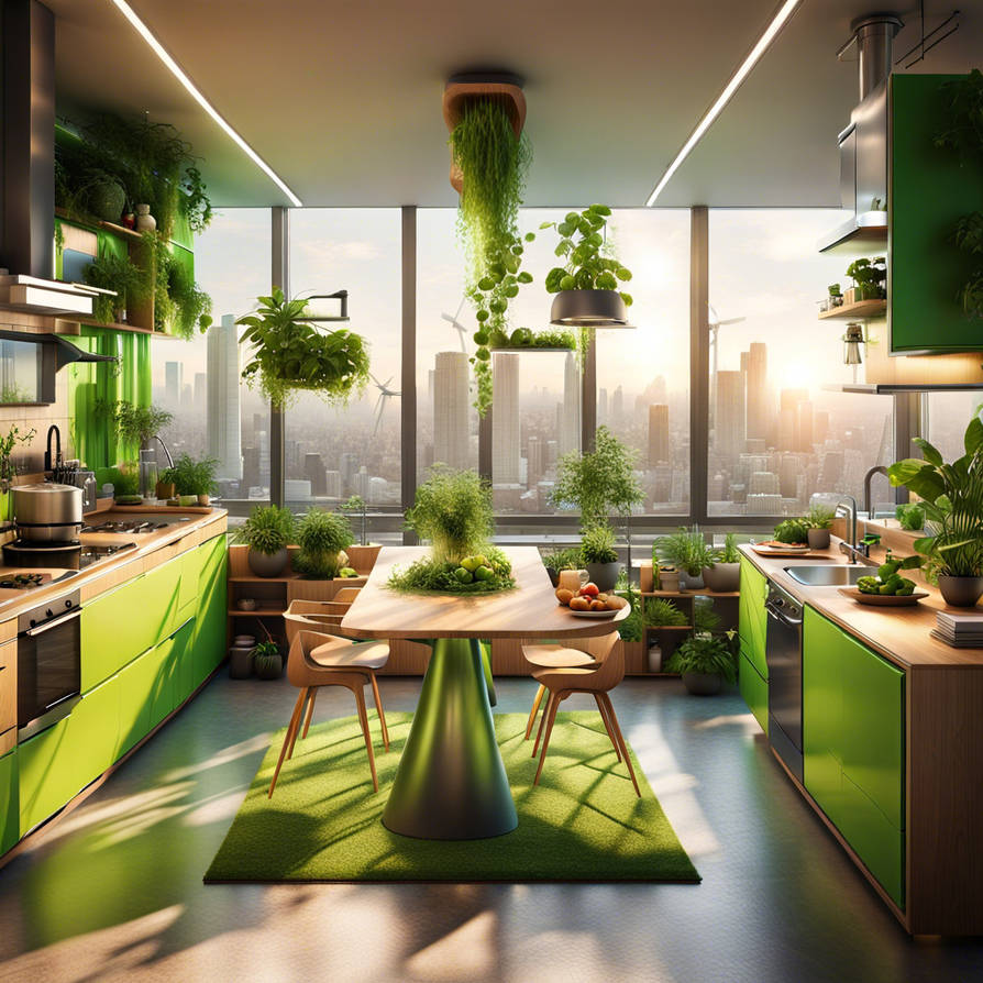 Modern Solarpunk Apartment Interior with Smart Kit by rlac12 on DeviantArt