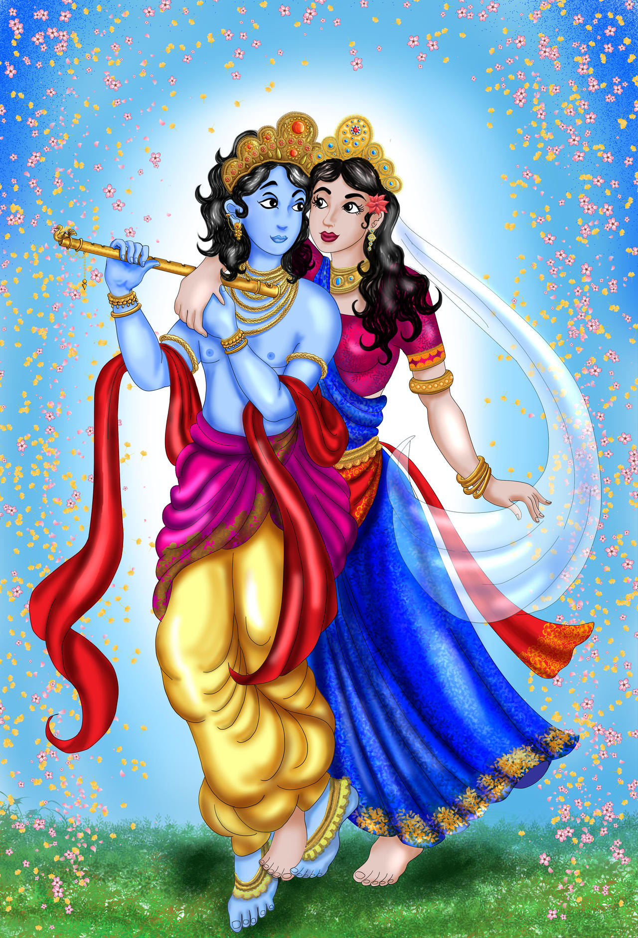 Krishna and Radha by alinecarneiro on DeviantArt