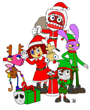 Digital Circus Crew's Christmas Costume