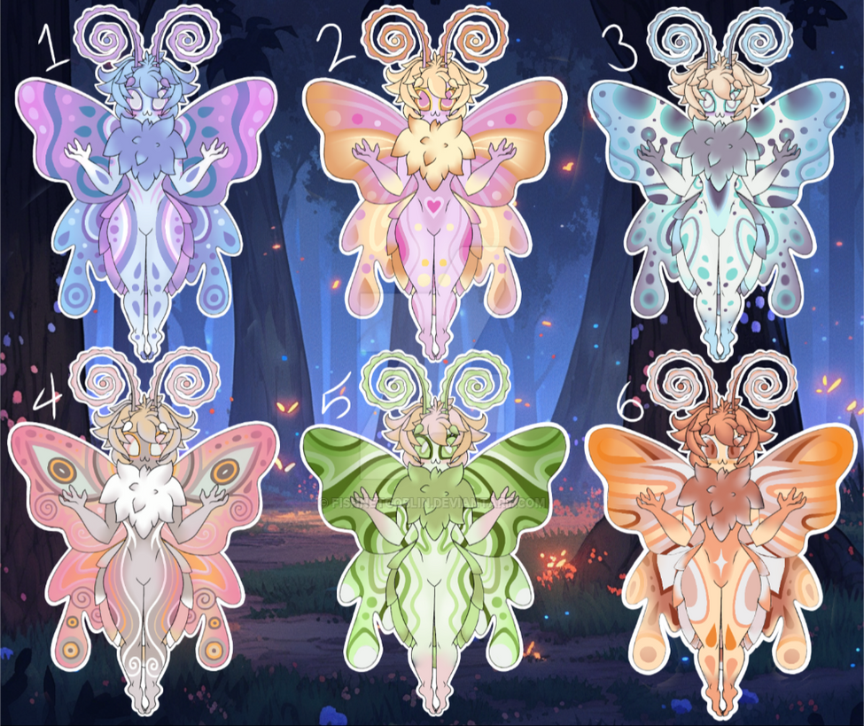 Chibi Moth Sticker CHIBI MOTH GIRLS by fishnetgoblin on DeviantArt
