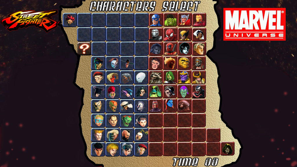 Street Fighter Vs. Marvel Universe Roster by LordDarkraiX on DeviantArt
