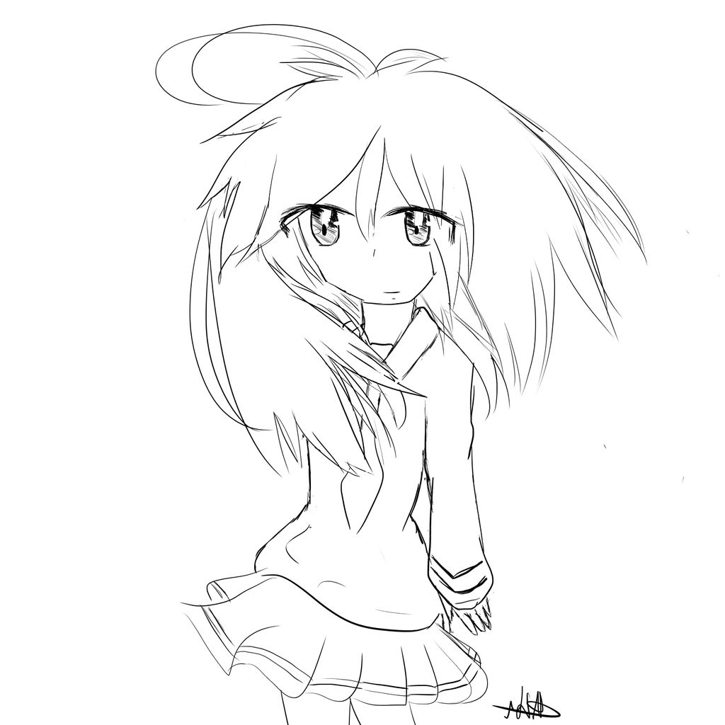 Anime Girl Boredom Sketch by DarkPrincess069 on DeviantArt