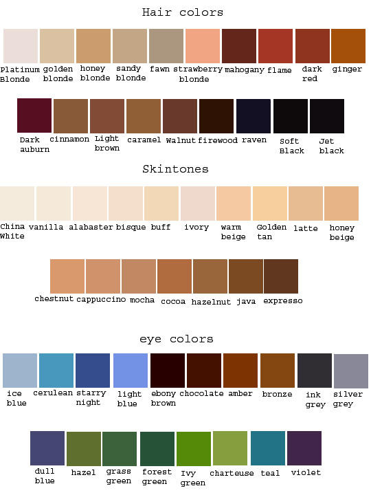 Color Refrence Color reference by applestruddles on DeviantArt