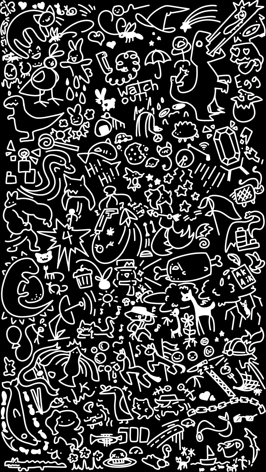 Doodle Phone Wallpaper (Invert) by Lumiklyde on DeviantArt