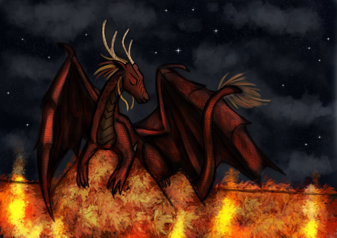 Autom Dragon Autumn Dragon by Lunarwolven on DeviantArt