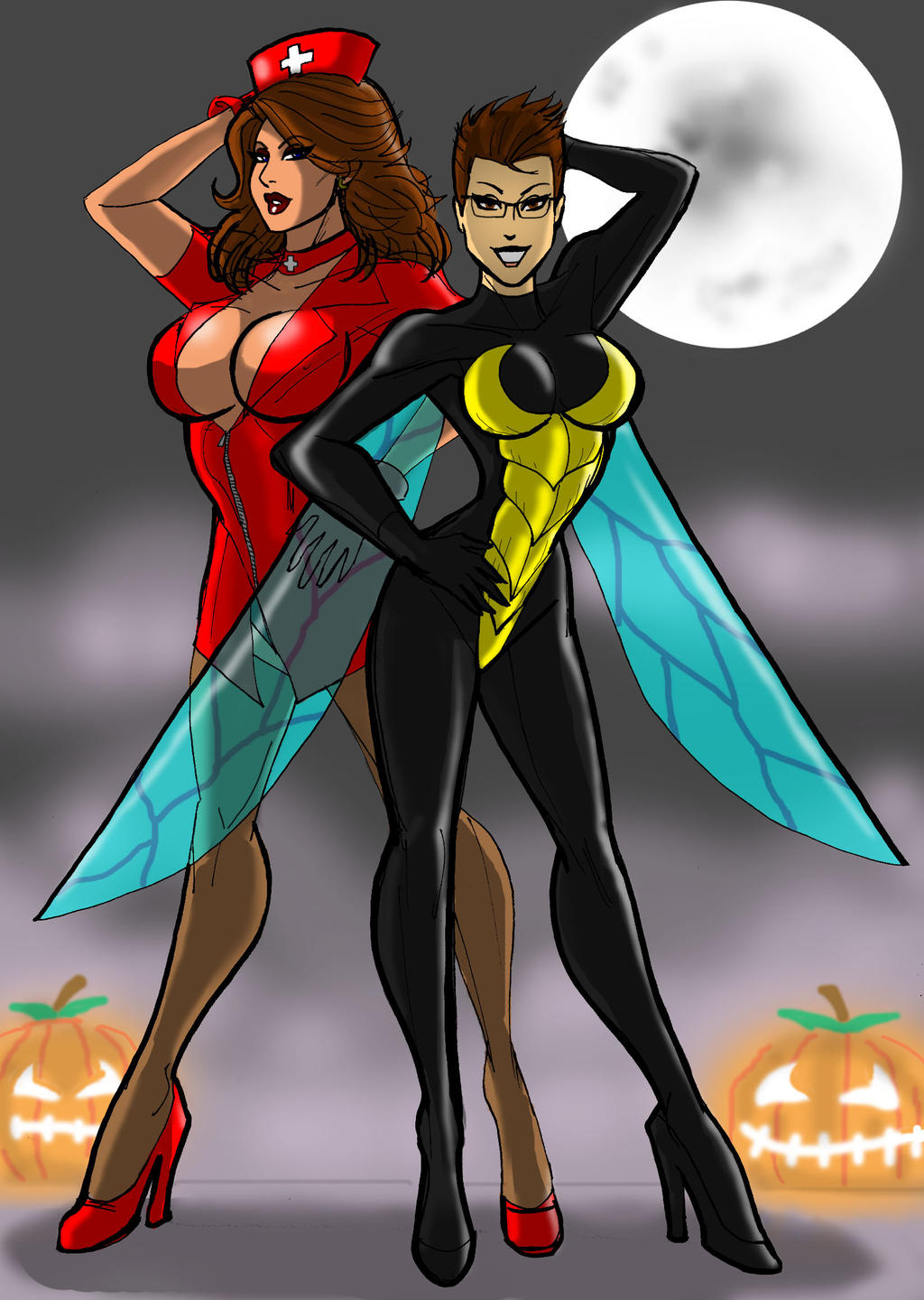 Giselle and Sam Halloween Artjam