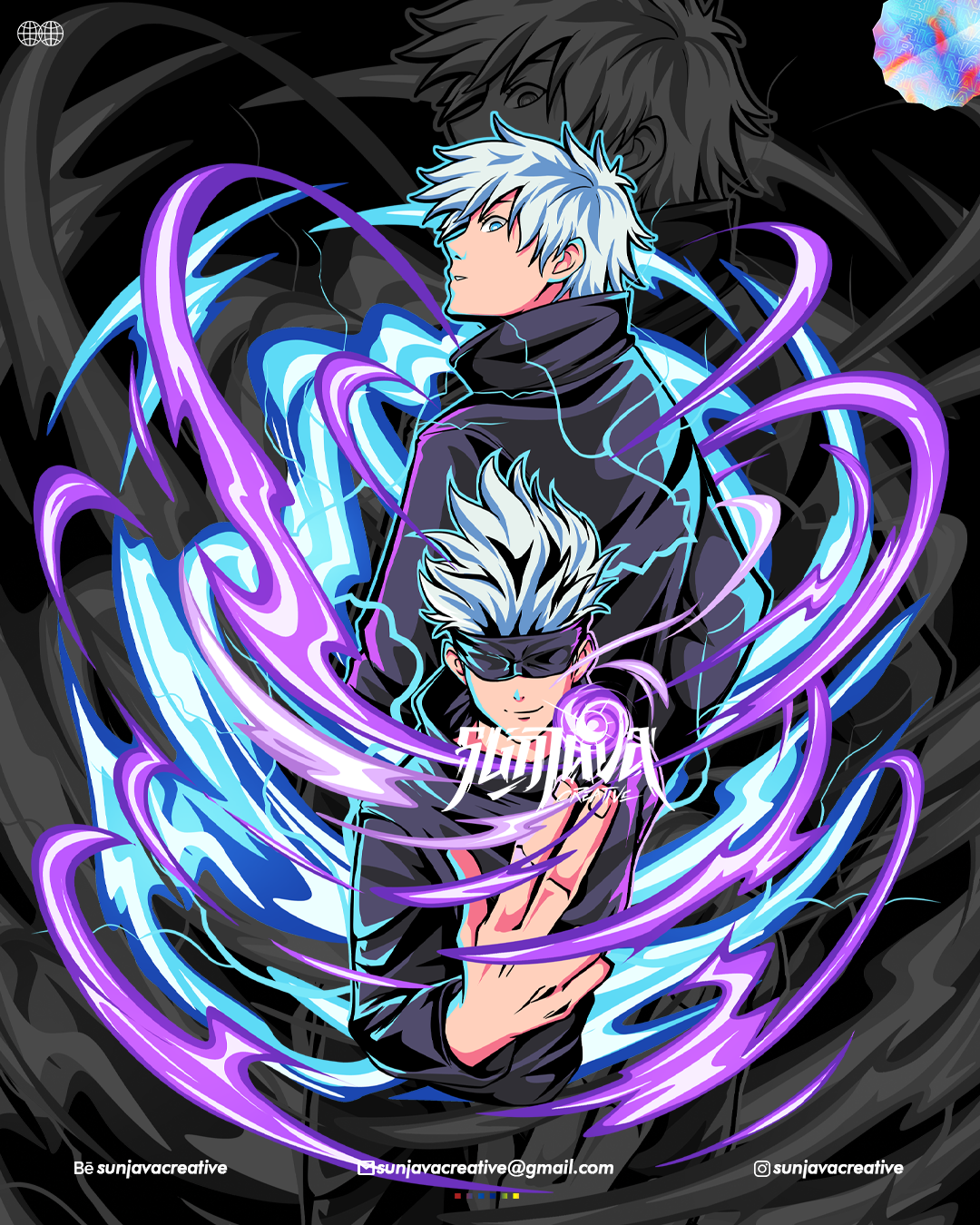 Gojo First Design Gojo Satoru - Jujutsu Kaisen ANIME CLOTHING DESIGN by SunjavaCreative ...