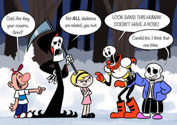 Grim, Billy, and Mandy in Undertale