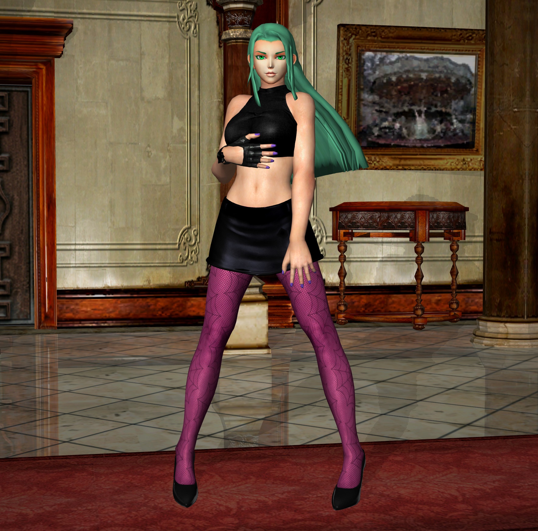 Morrigan in mansion