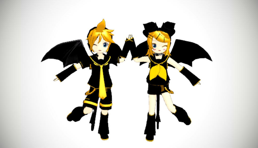 Mmd Chibi Rin MMD Chibi Rin y Len Devil by reikafernanda on DeviantArt