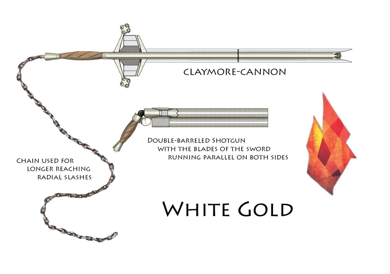 RWBY OC Weapon - White Gold by MattHunX on DeviantArt