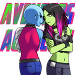 Avengers Academy: Gamora and Nebula by Evelynism