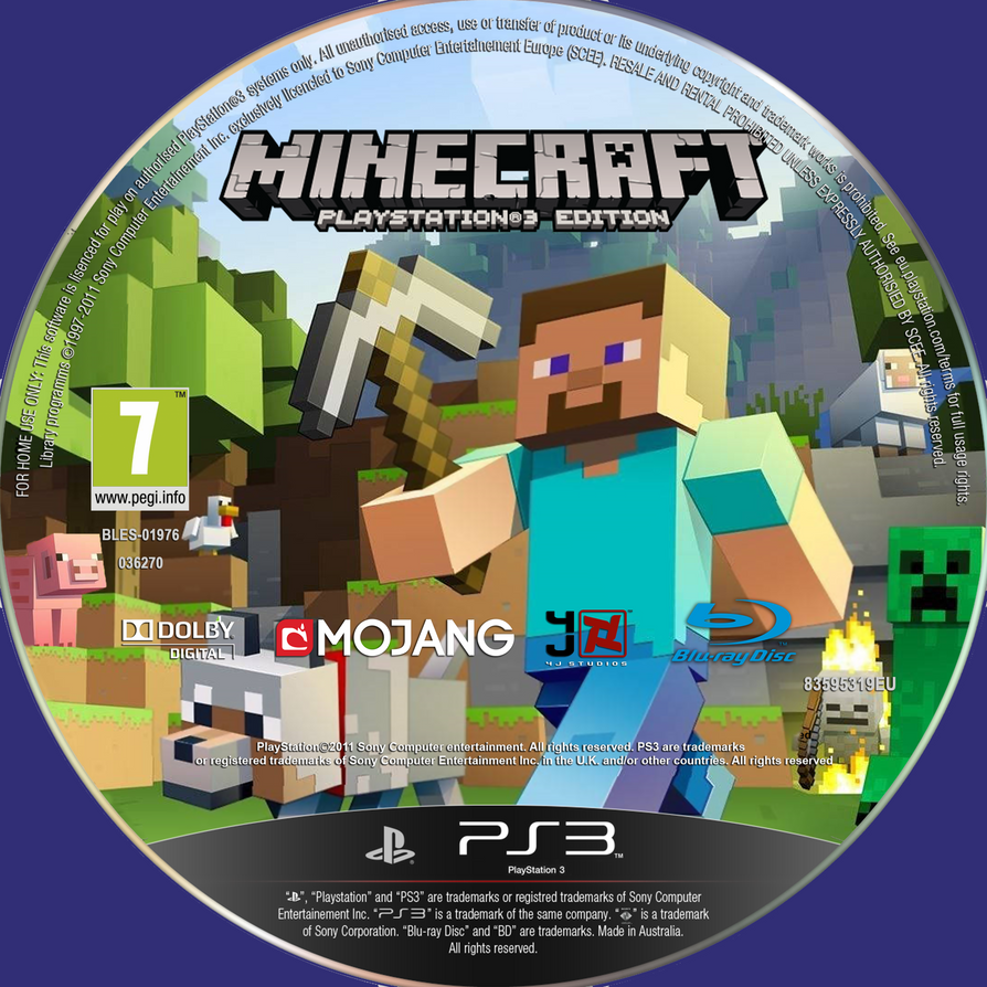Minecraft Ps3 Disc Minecraft PlayStation 3 Edition custom disc v2 by HJ1991 on DeviantArt