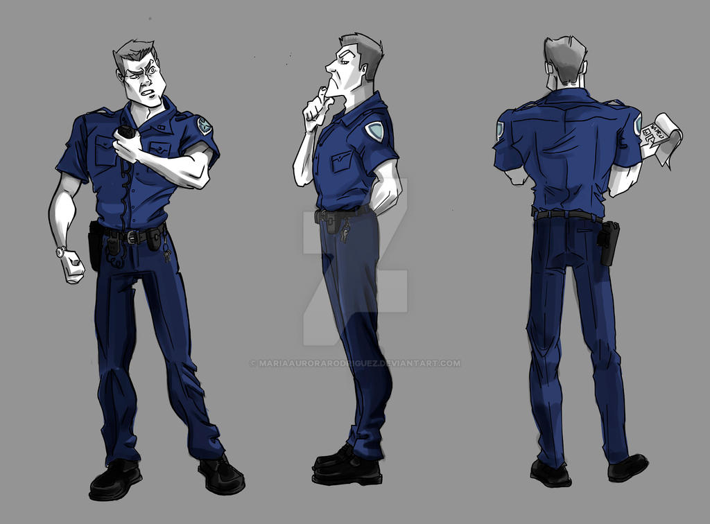 Character design - The policeman by MariaAuroraRodriguez on DeviantArt