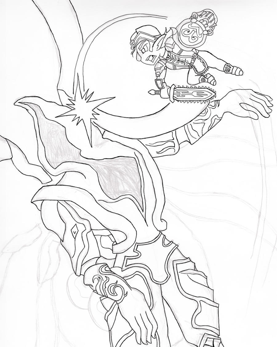 FFXI Line Art - Fnar and Promathia