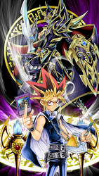 Yugi and Master of Chaos Phone Wallpaper 2