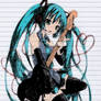 miku and her guitar