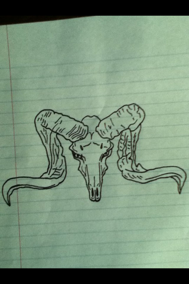 horned skull tattoo 2 by visabeast on DeviantArt