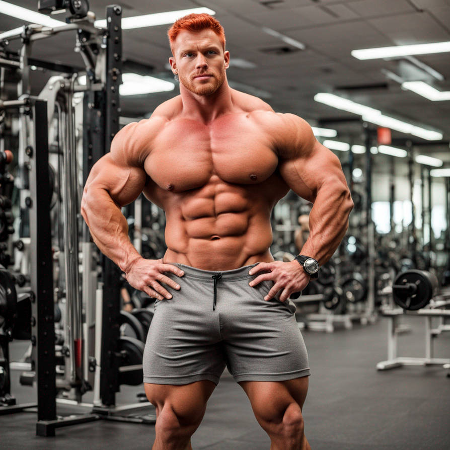 Rectangular Bodybuilder Huge, Handsome Bodybuilder with Short Red Hair 1 by robjames6969 on ...
