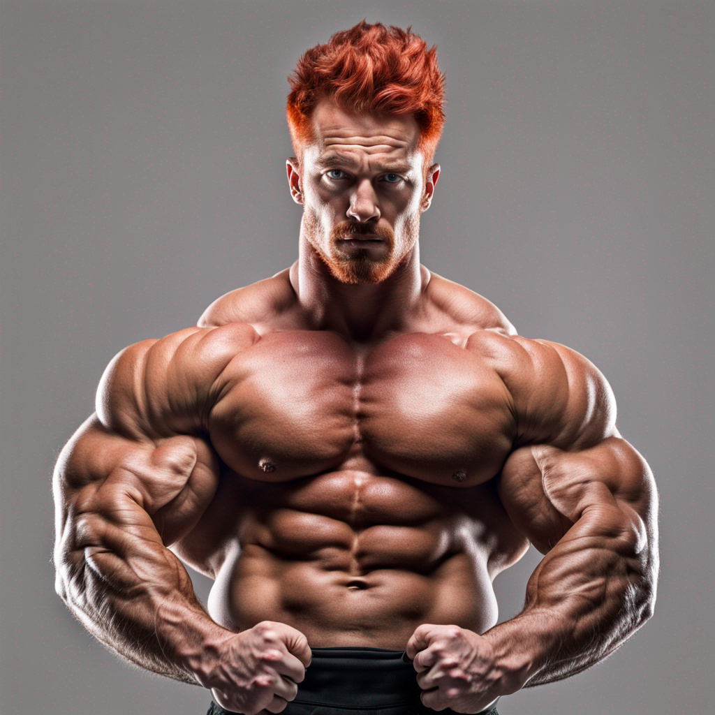Rectangular Bodybuilder Huge, Handsome Shirtless Bodybuilder with Red Hair by robjames6969 on ...