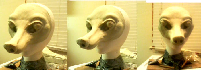 Rough clay work, Fox mask!