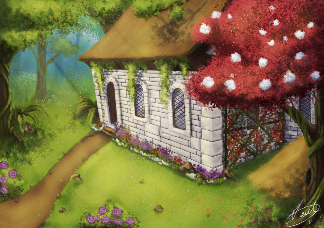 Fantasy Forest Cottage by chrisbeneke on DeviantArt