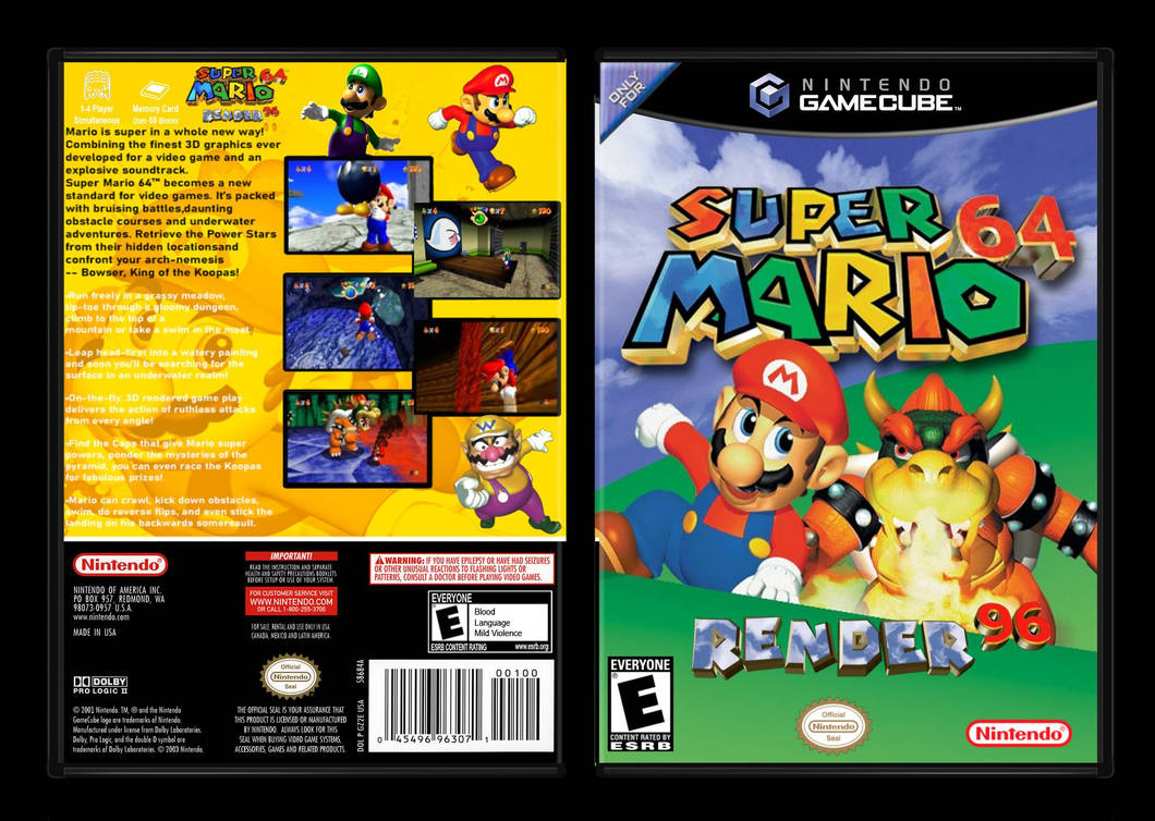Super Mario 64 Render96 Nintendo GameCube Box Art by danyvianicandiani ...
