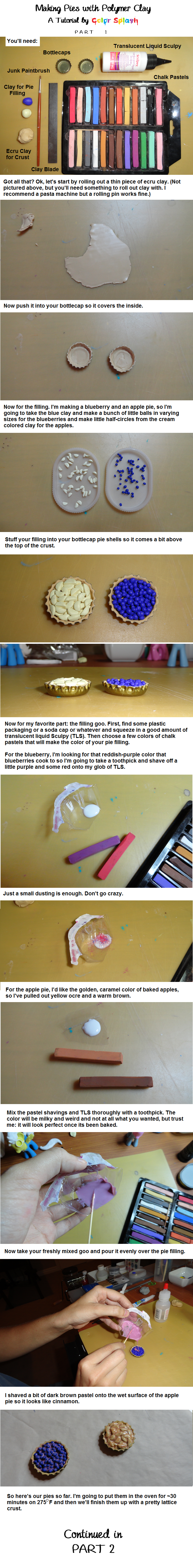 Polymer Clay Pie Tutorial PART 1