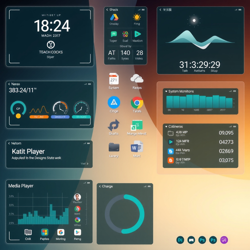 Computer Widget Panel Ui Prompt: Create a futuristic UI widget pack designe by Capik3d on DeviantArt