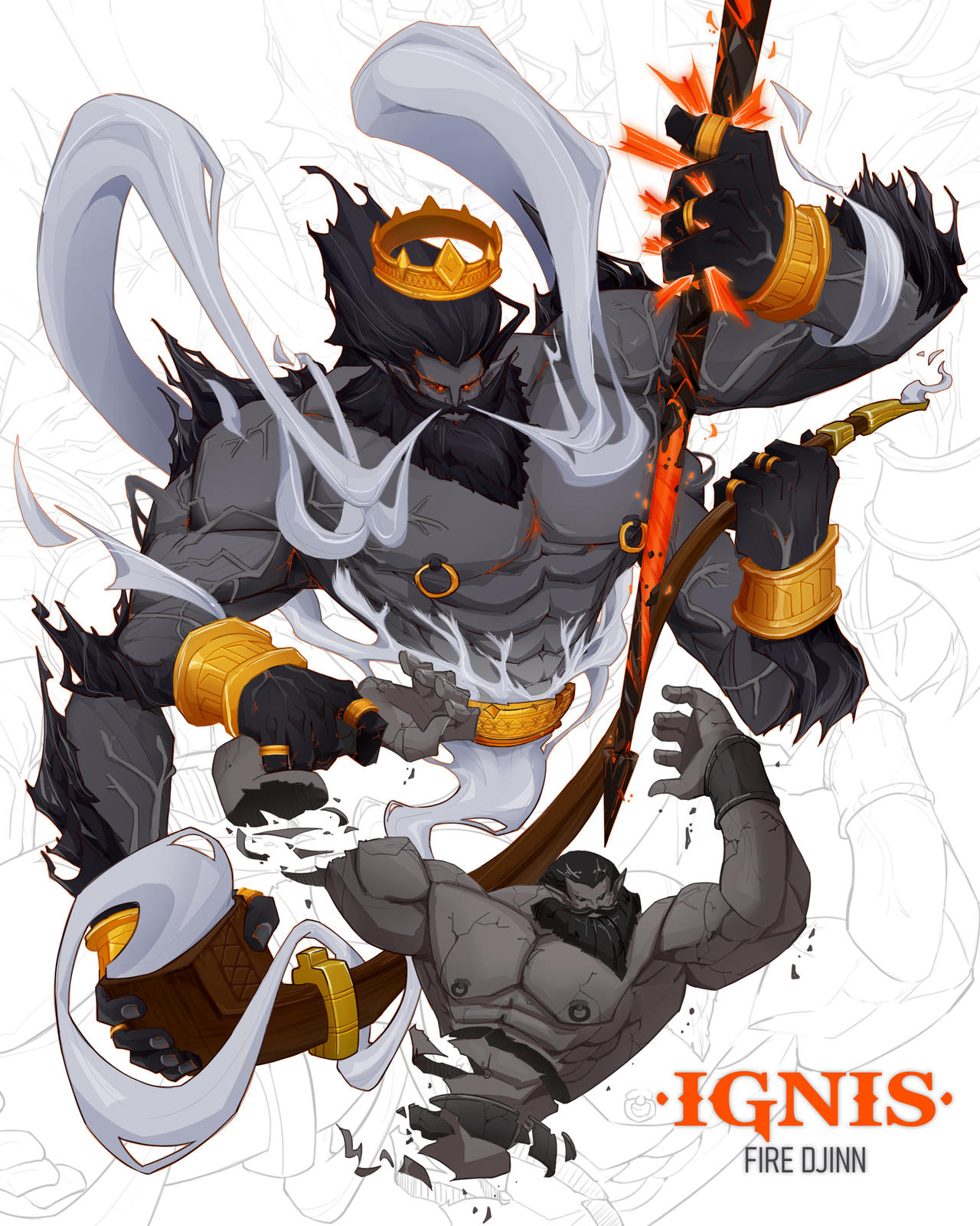 Ignis Deviantart Ignis the Fire Djinn by TheShinyDugong on DeviantArt