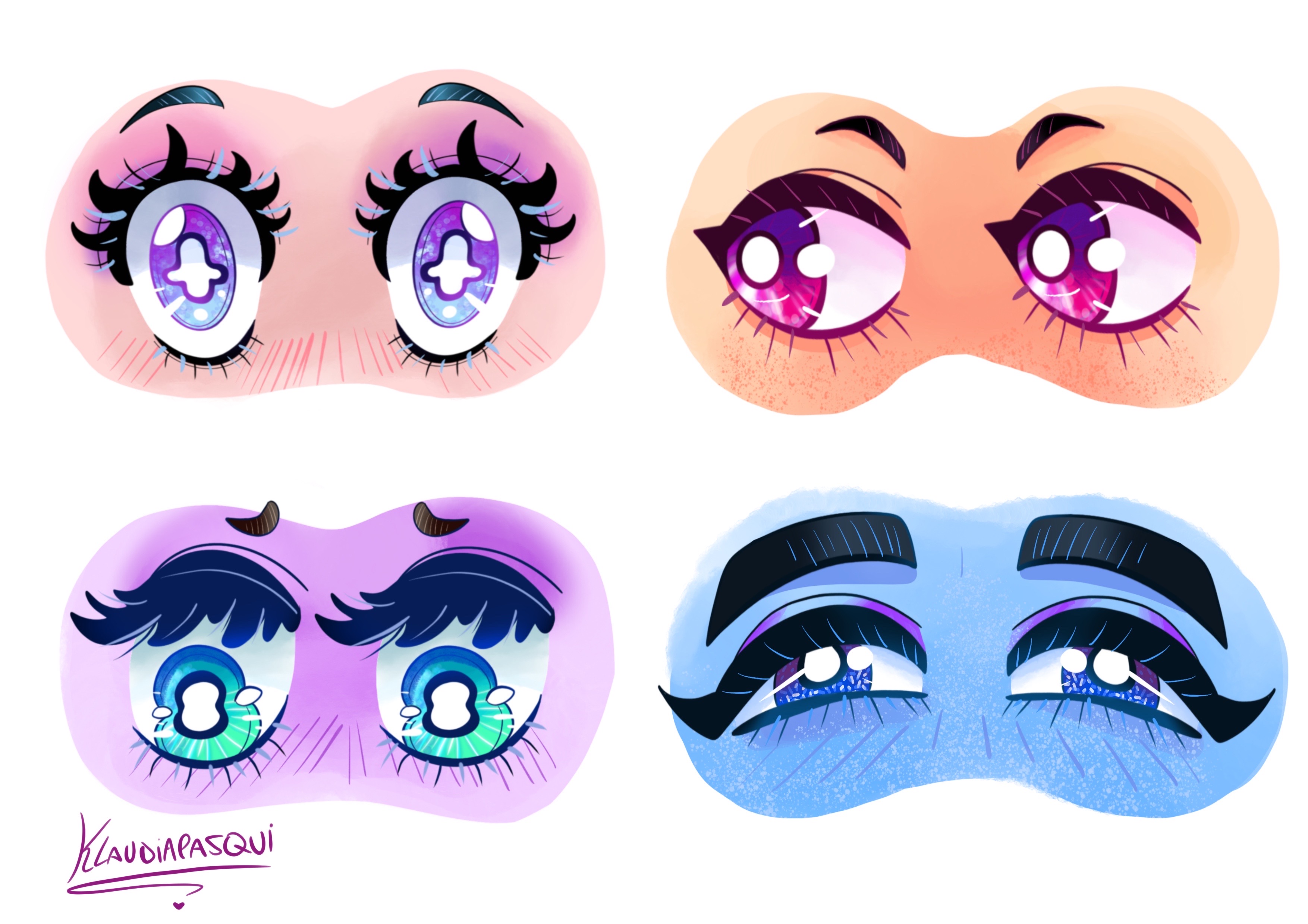 63 PAIRS OF FEMALE ANIME EYES - A Fun Project by aadisart on DeviantArt