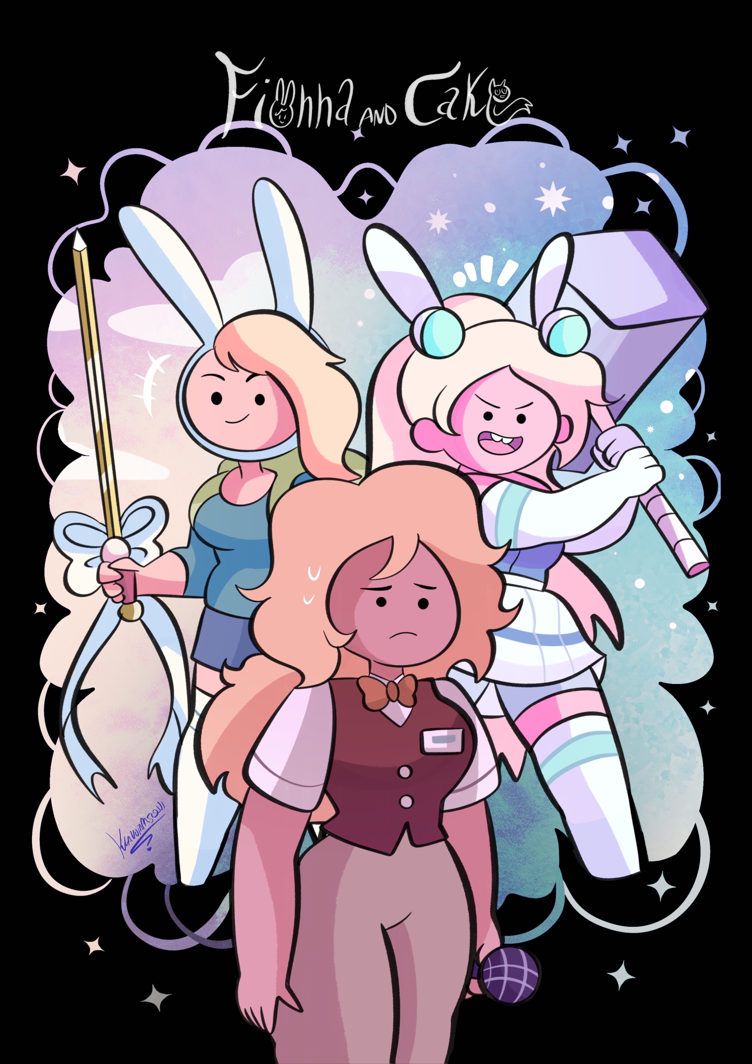 Fionna And Cake (wersja 1) by AnixPawl on DeviantArt