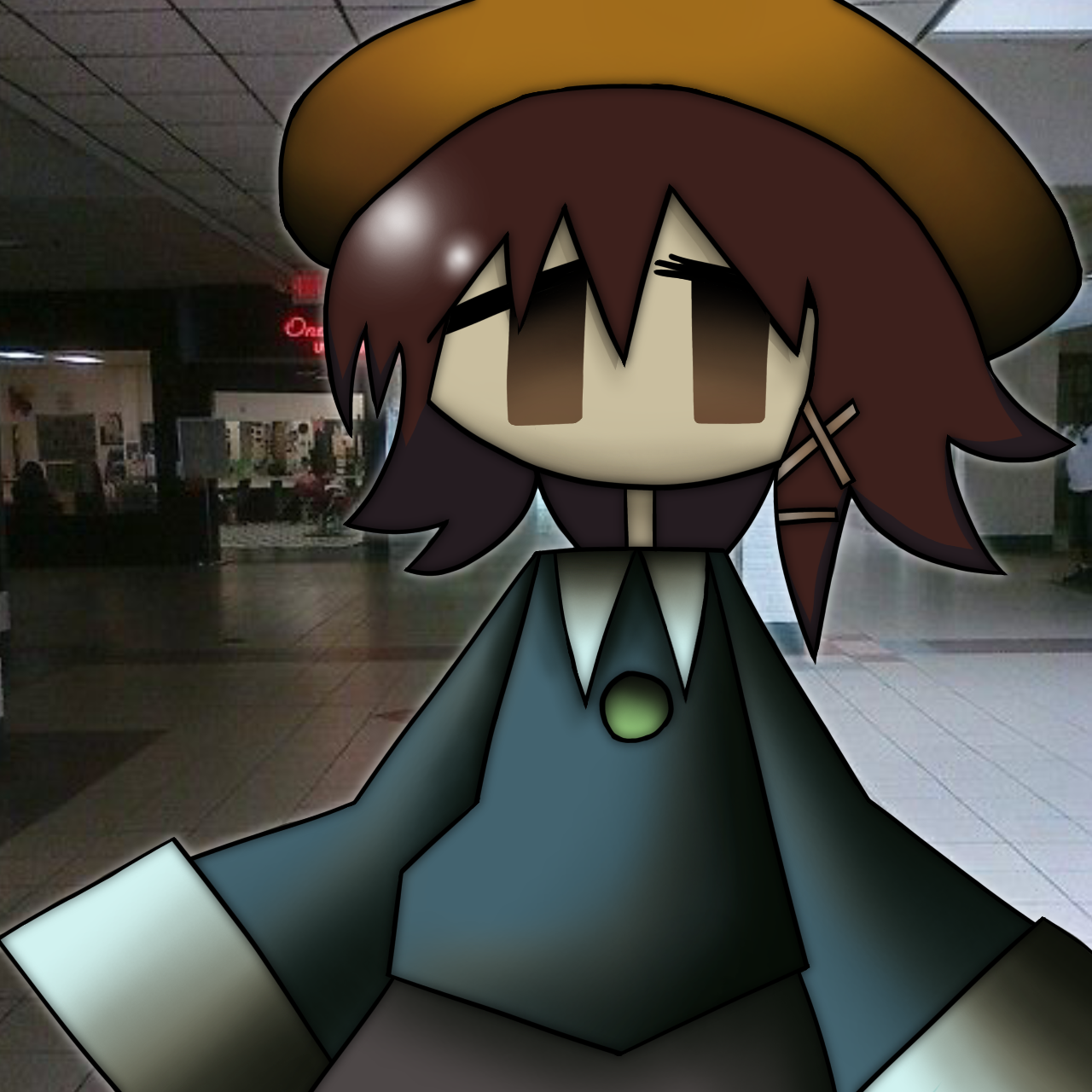 lain exploring an abandoned mall i guess