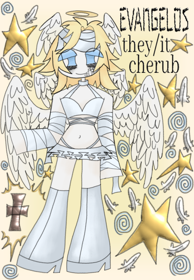 angel oc i made and drew this once and never again
