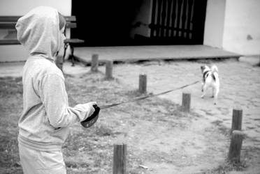 girl and her dog