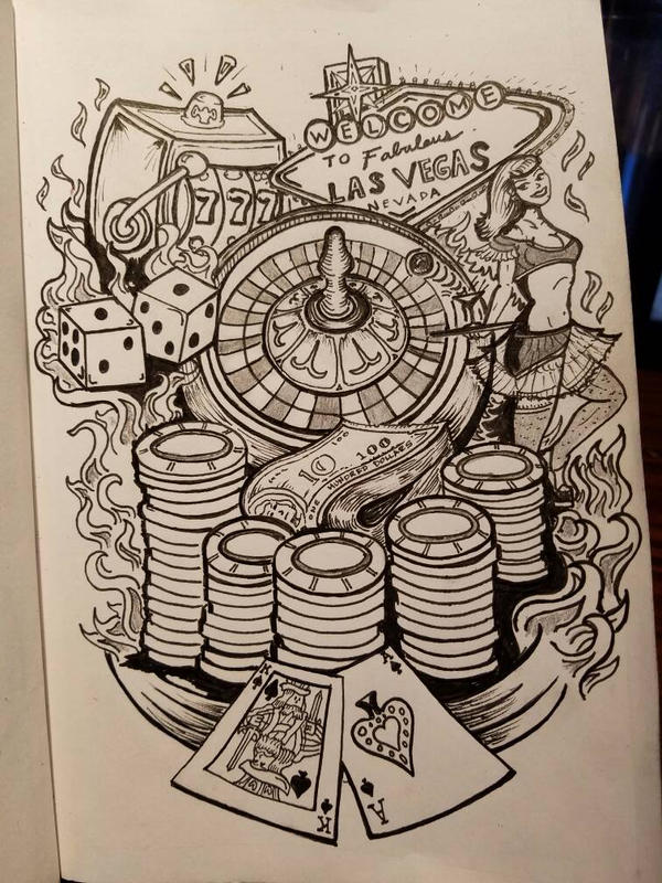 gambling tattoo idea. upper arm half sleeve by slaverker on DeviantArt