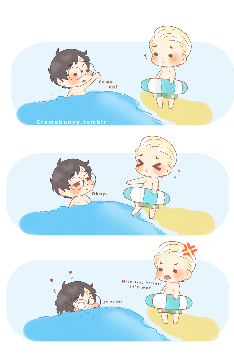 pics Drarry Fanart Cute Chibi chibi drarry wet water by cremebunny