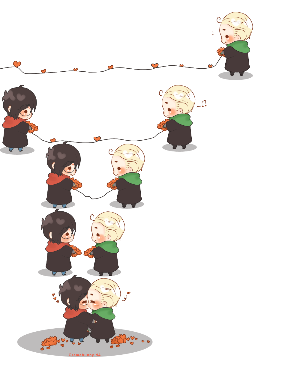 images Adorable Cute Drarry Fanart chibi drarry hearts by cremebunny on