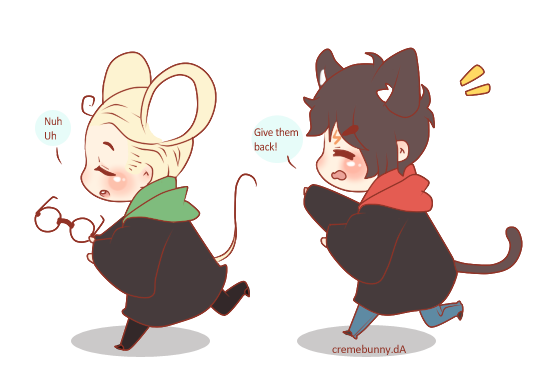 images Drarry Fanart Cute Chibi chibi drarry cat and mouse by
