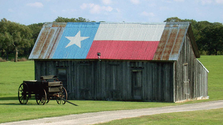 Barn: Texas Flag n Chuckwagon