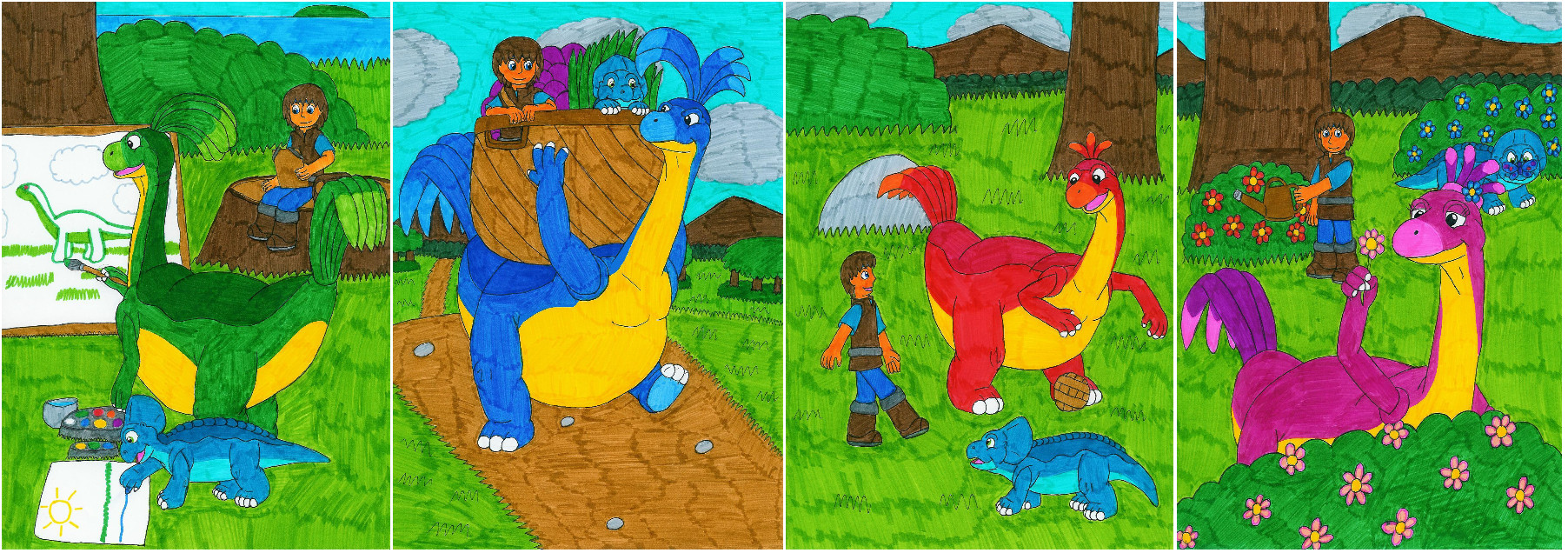 Adam and his Beipiaosaurus by MCsaurus on DeviantArt
