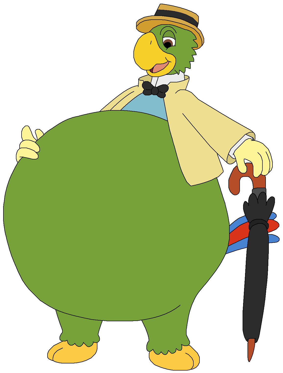 Jose Carioca eat food and then get bigger