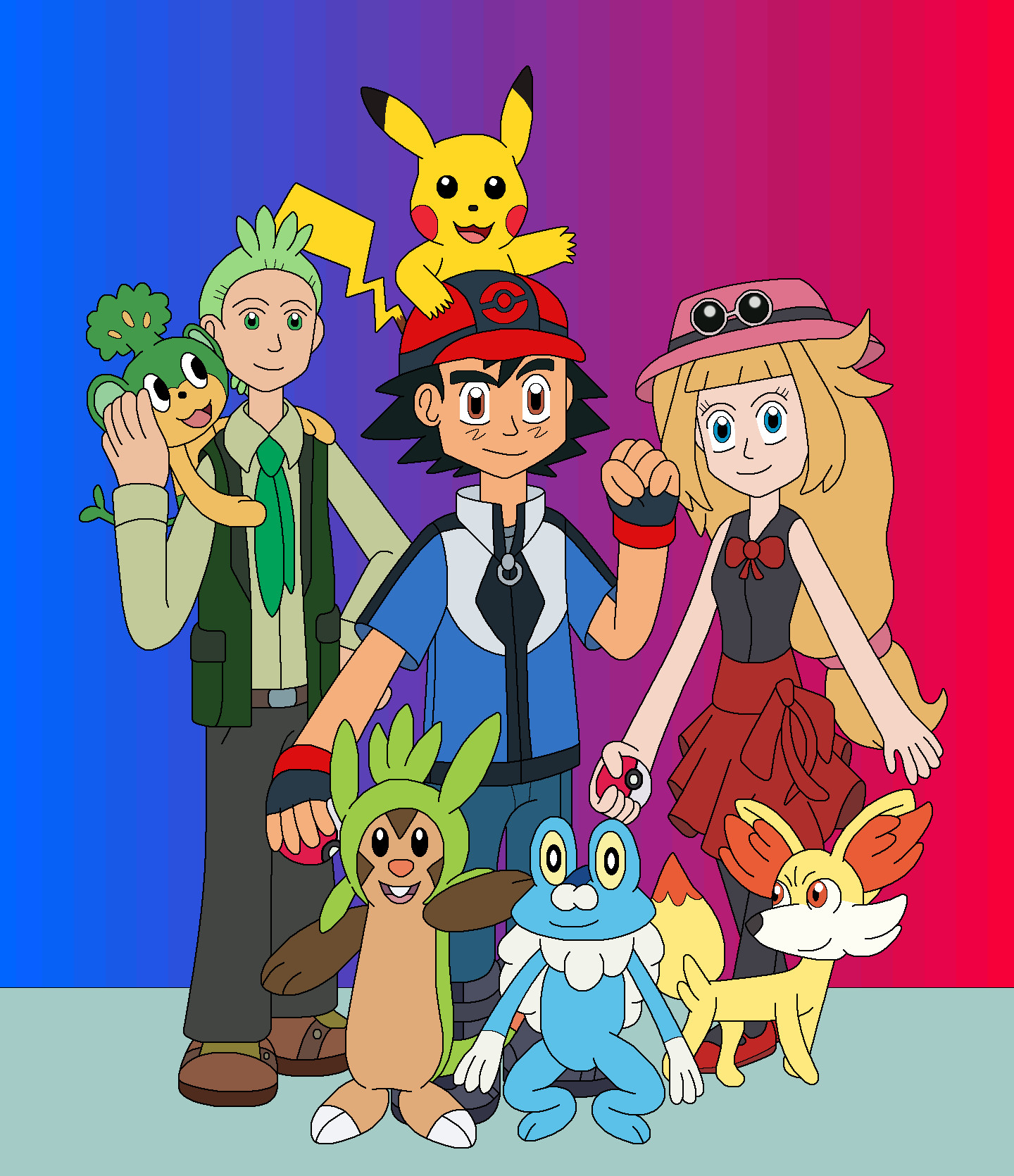 Ash and his friends in Pokemon X and Y by MCsaurus on DeviantArt Ash and his friends in Pokemon X and Y by MCsaurus on DeviantArt