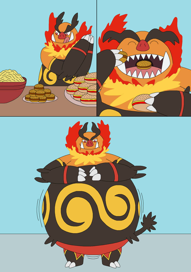 Emboar eat food and then get fatter by MCsaurus