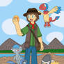 Paleontology Trainer and his Fossil Pokemon